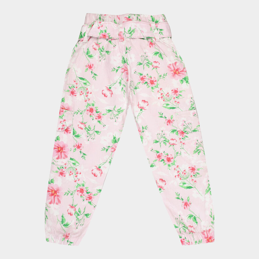 Girls Cotton Trousers, Light Pink, large image number null