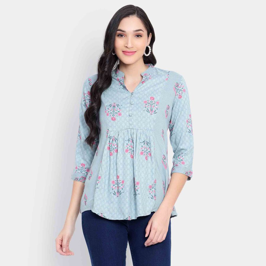 All Over Print Kurta, Light Blue, large image number null