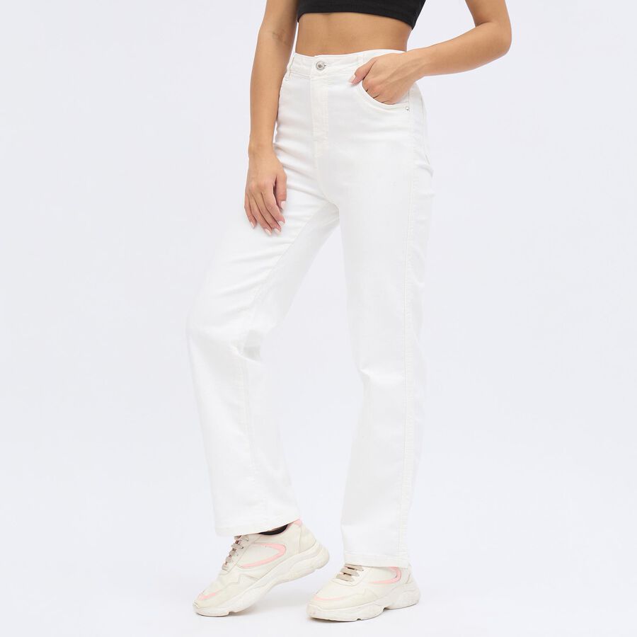 Women's Crisp White Regular Fit High-Rise Jeans, White, large image number null