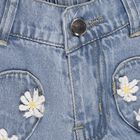 Girls' 100% Cotton Shorts, हल्का नीला, small image number null