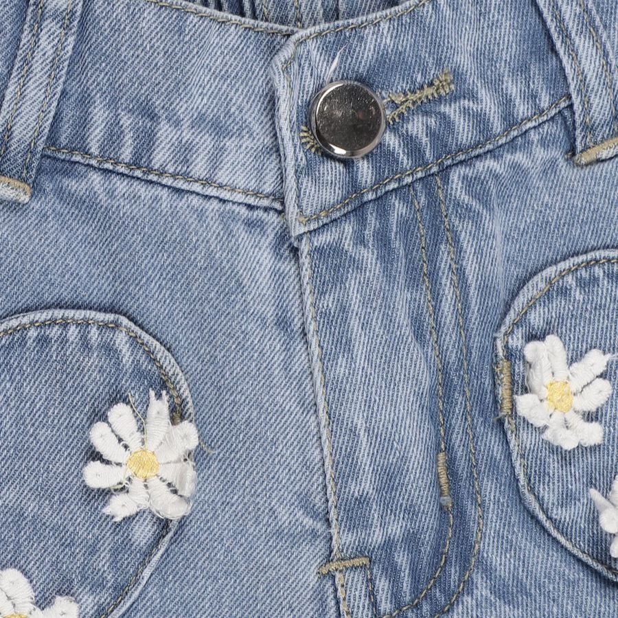 Girls' 100% Cotton Shorts, हल्का नीला, large image number null