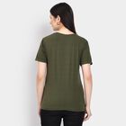 Ladies' Round Neck T-Shirt , Olive, small