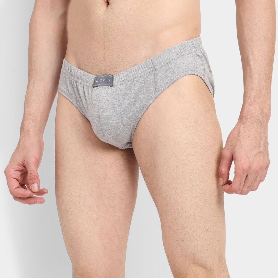 Men's Briefs , Melange Light Grey, large