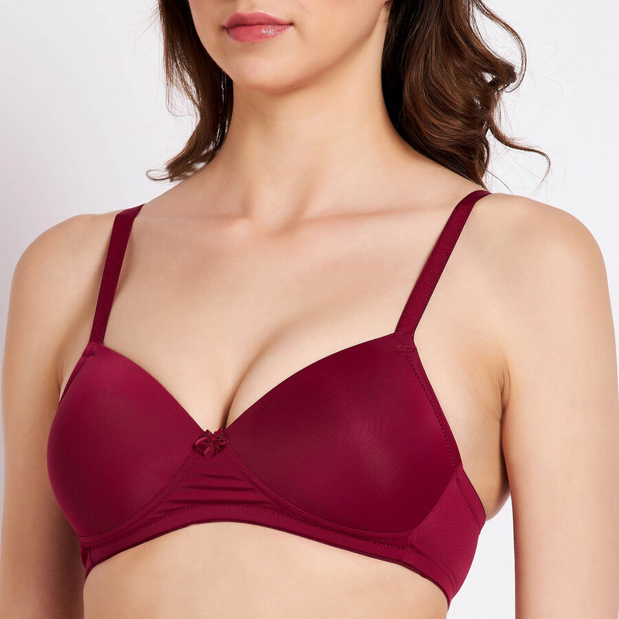 Solid Bra, Maroon, large image number null