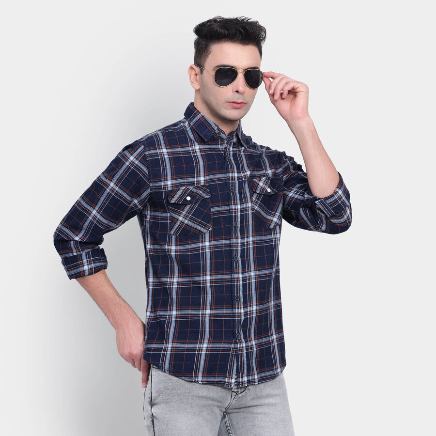 Cotton Checks Casual Shirt, Rust, large image number null