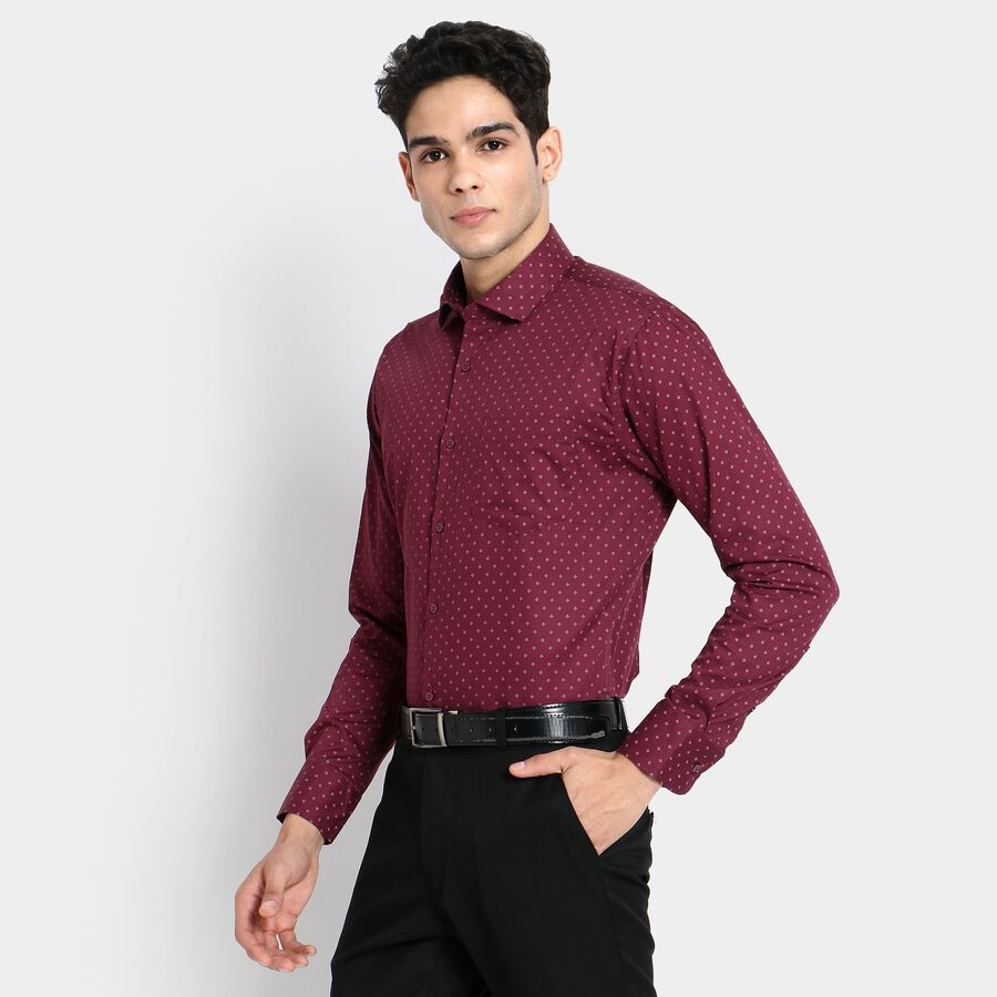 Men's 100% Cotton Formal Shirt, Wine, large image number null