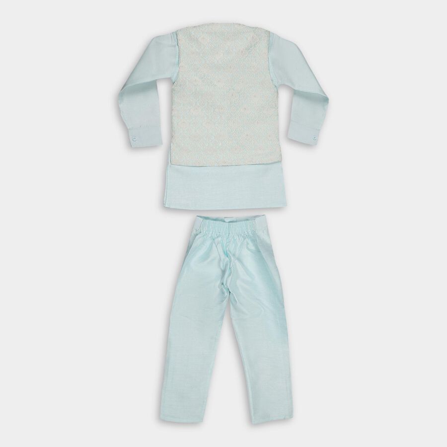 Boys' Mandarin Collar Kurta Pyjama, Light Blue, large image number null