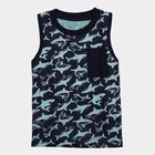 Boys Navy Blue Round Neck Casual Boys T-Shirt, नेवी ब्लू, small