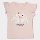 Girls' 100% Cotton T-Shirt, हल्का गुलाबी, small image number null