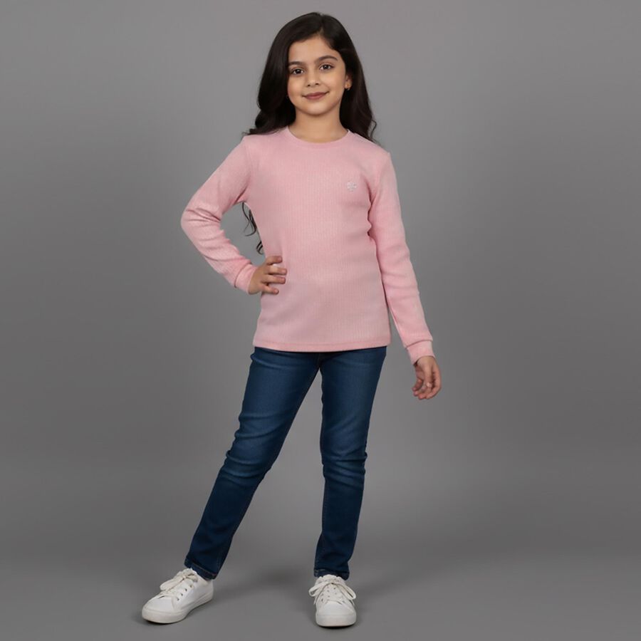 Girls' Thermal Upper, Light Pink, large image number null