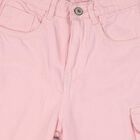 Girls Pink Wide Leg Cargo Jeans, Light Pink, small