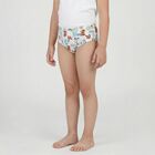 Boys White Regular Fit Printed Briefs, Off White, small
