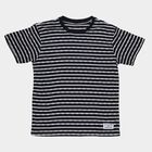 Boys Navy Blue Round Neck Casual T-Shirt, Navy Blue, small