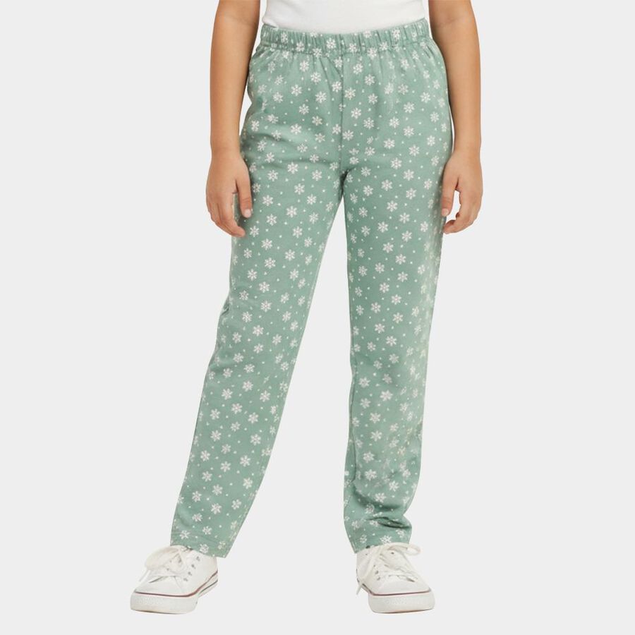 Girls' Pyjama, हल्का हरा, large