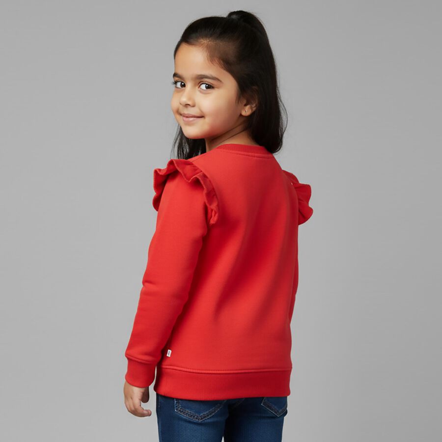 Girls' Sweatshirt, Red, large image number null