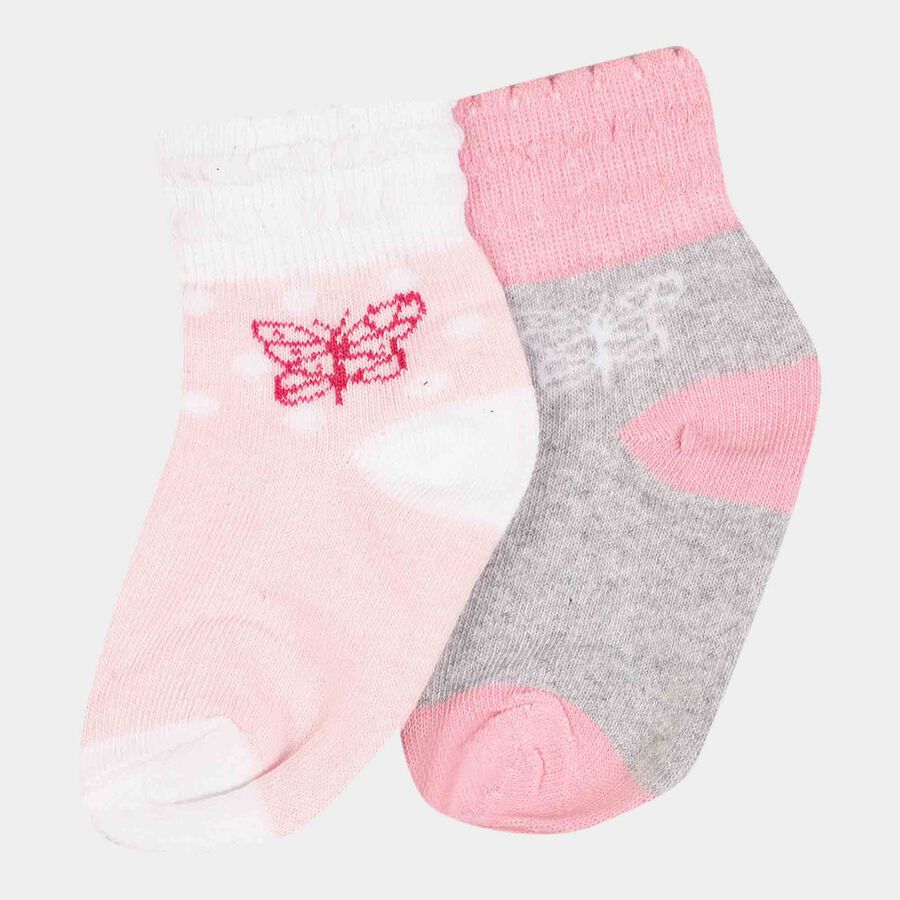Girls Jacquard Socks, Coral, large image number null