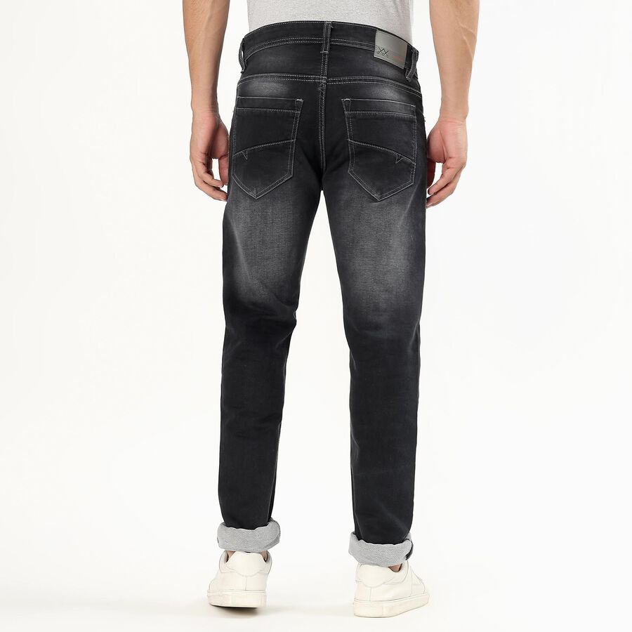 Men's Dark Indigo Slim Fit Five-Pocket Jeans, Dark Grey, large image number null