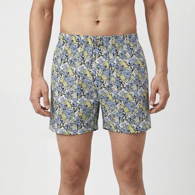 Men's Light Blue Regular Fit Solid Boxers
