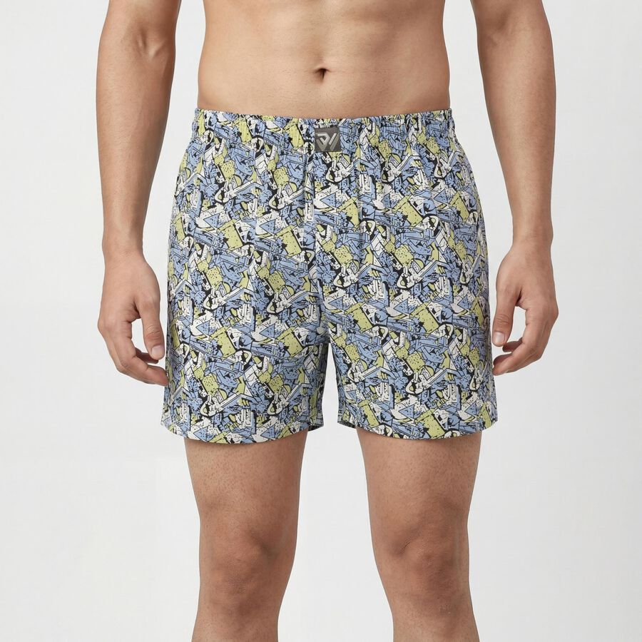 Men's Light Blue Regular Fit Solid Boxers, हल्का नीला, large