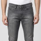 Men's Grey Slim Fit Faded Jeans, Light Grey, small