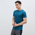 Men's Deep Midnight Blue Crew Neck Athleisure Drifit T-Shirt, Teal Blue, small image number null