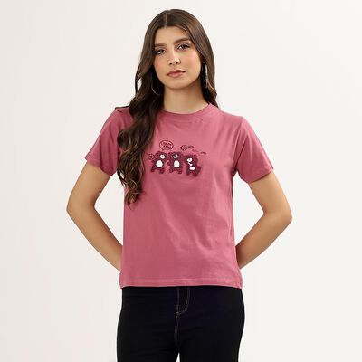 Ladies' 100% Cotton Round Neck T-Shirt 