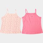 Girls Coral Cotton Strap Neck Sweater Vest, मूँगा (कोरल), small