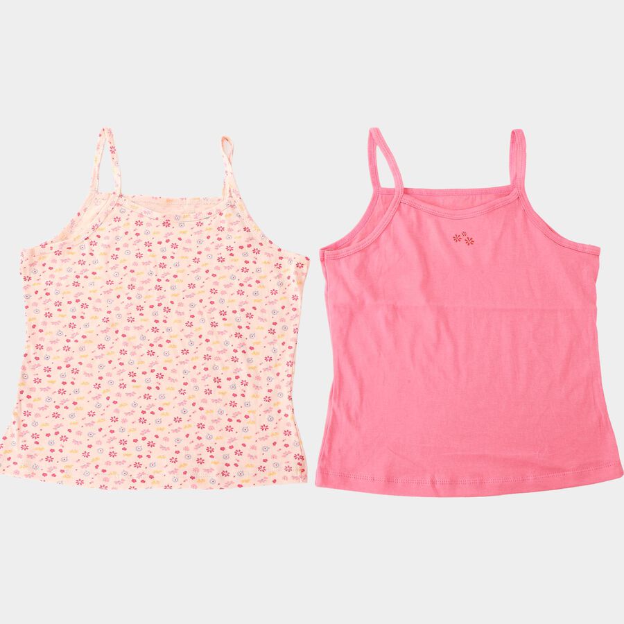 Girls Coral Cotton Strap Neck Sweater Vest, मूँगा (कोरल), large