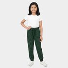 Girls Green Jogger Fit Heart Printed Cotton Blend Pyjama, Dark Green, small