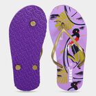 Women's Purple Printed Thong Flip-Flops, Purple, small