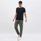 Men's Olive Green Slim Fit Cargo Jogger, हल्का हरा, small