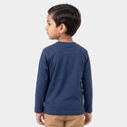 Boys' Navy Blue Cotton Blend Round Neck Regular Boys T-Shirt, नेवी ब्लू, small