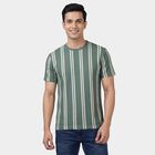 Men's Round Neck Half Sleeves T-Shirt, Light Green, small