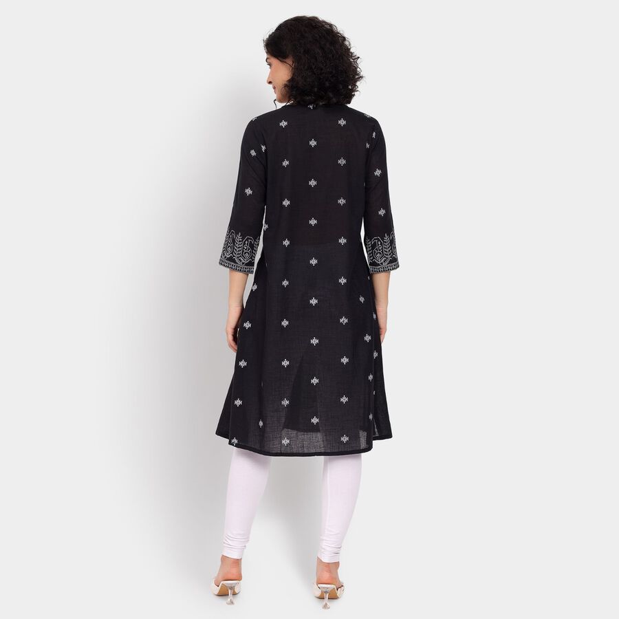 Ladies' 100% Cotton Kurta, काला, large image number null