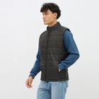 Men's Jet Black High Neck Sleeveless Jacket, Black, small image number null