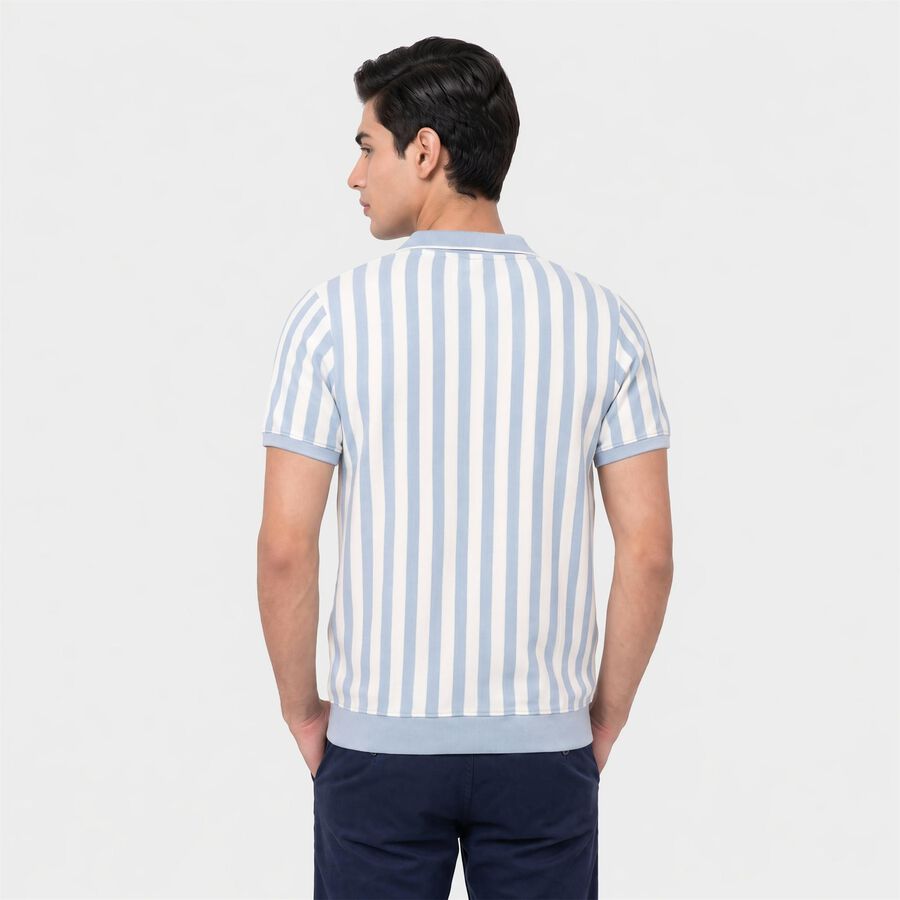 Men's Light Blue Polo Neck Polo T-Shirt, हल्का नीला, large