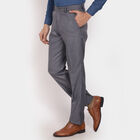 Solid Straight Fit Formal Trousers, Light Grey, small image number null