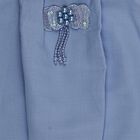 Girls' Light Blue Round Neck Casual T-Shirt, Light Blue, small