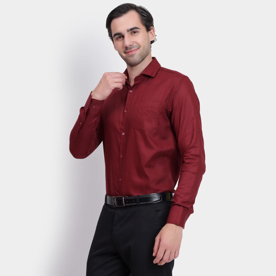 Men's Cotton Formal Shirt, मरून, large image number null
