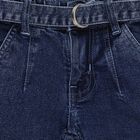 Girls' Dark Indigo Wide Leg High Waist Jeans, Light Blue, small image number null