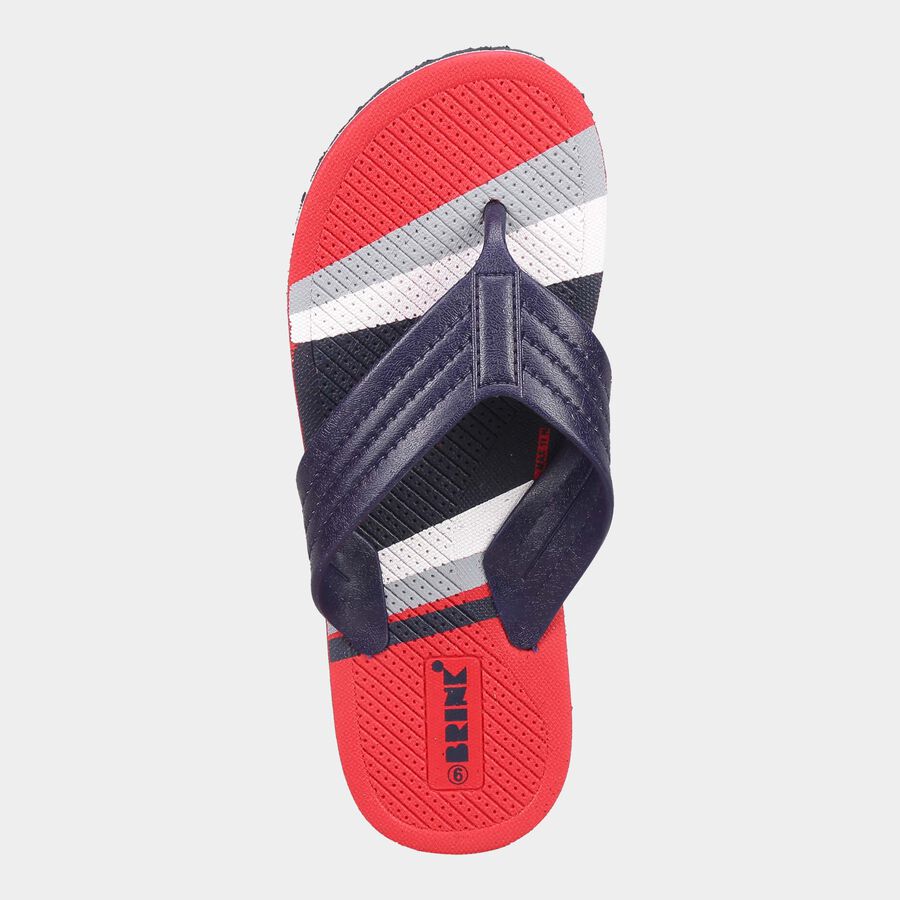 Men Printed Slip-On Flip Flops, Red, large image number null