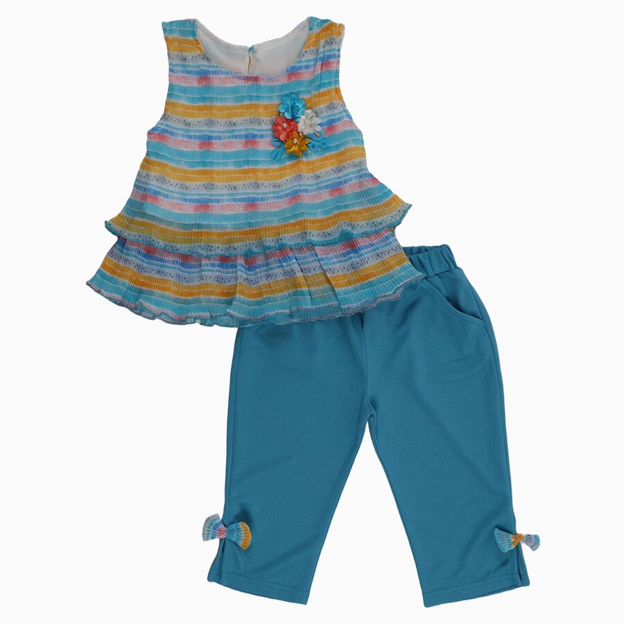 Girls' Capri Set, Aqua, large