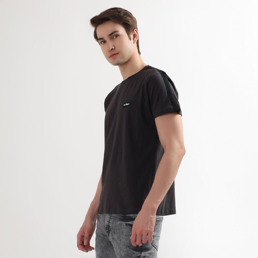 Men's 100% Cotton Round Neck Half Sleeves T-Shirt, Dark Grey, large image number null