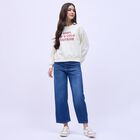 Women's Cream Crew Neck Casual Sweatshirt, गहरा पीला, small image number null