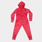 Girls Pink Hooded Neck Lounge Hipster Set, Fuchsia, small