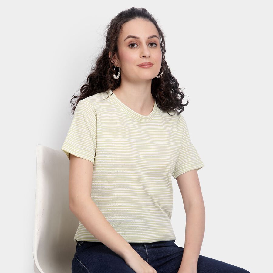 Ladies' Round Neck T-Shirt , Light Green, large image number null