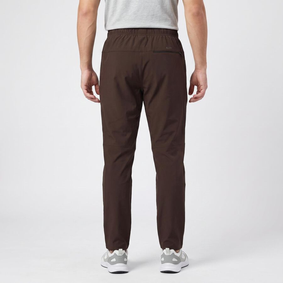 Men's Brown Slim Fit Zip Pocket Track Pants, भूरा, large