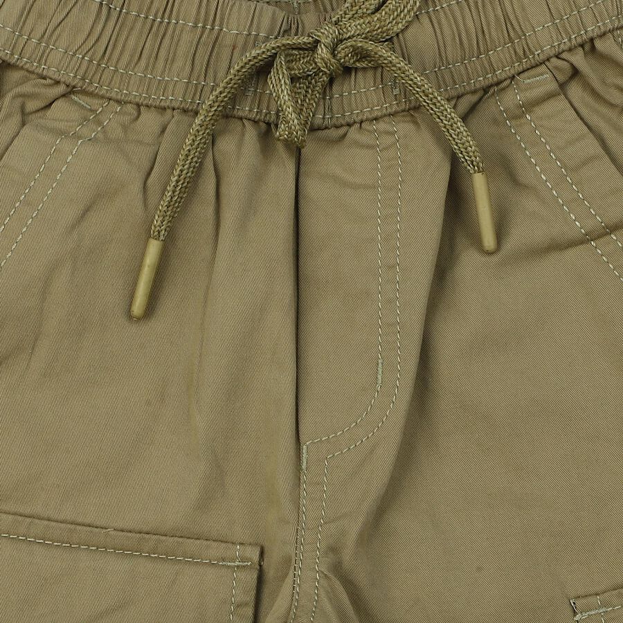 Boys' Olive Green Regular Fit Cargo Trousers, ओलिव, large
