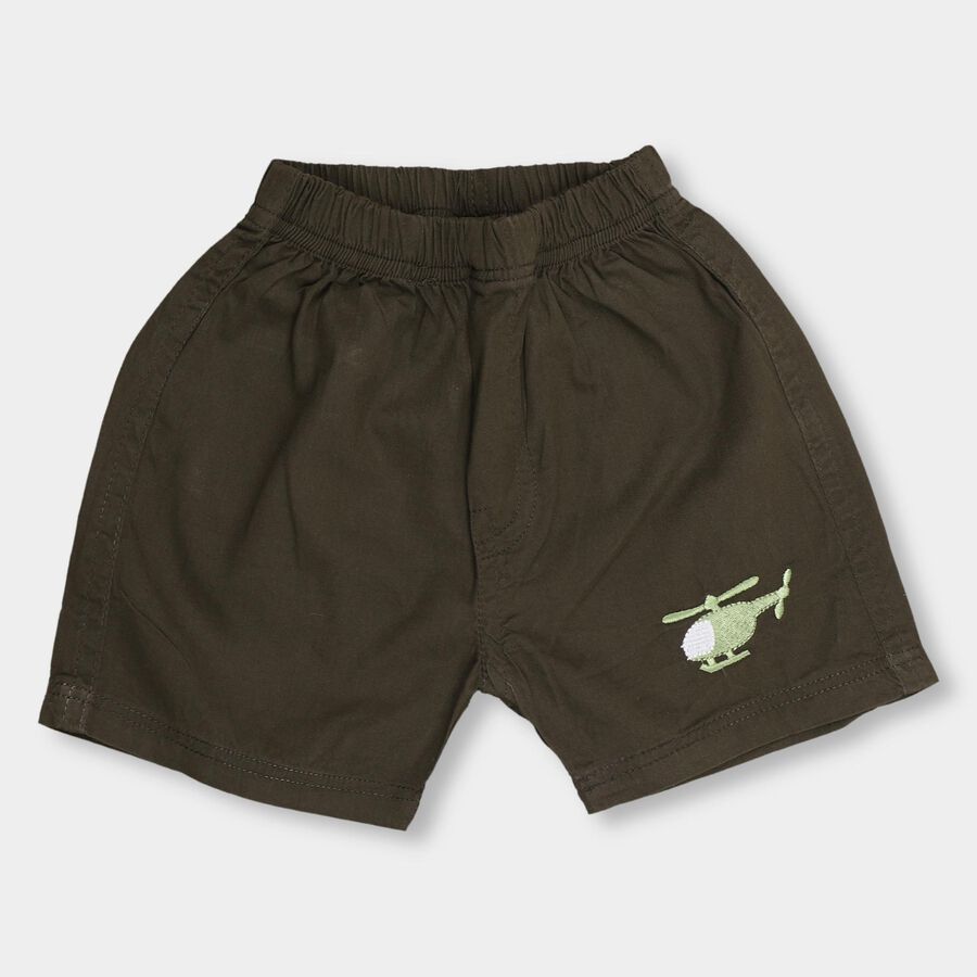 Infants' 100% Cotton Half Pant , Olive, large image number null