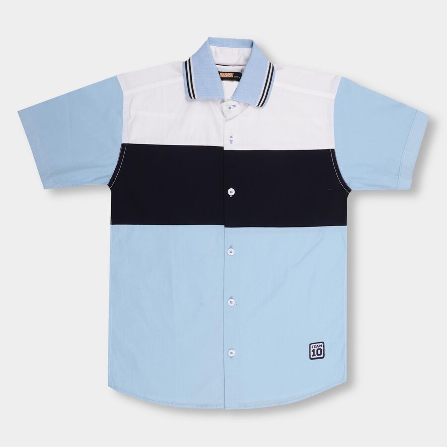 Boys' 100% Cotton Casual Shirt , Light Blue, large image number null